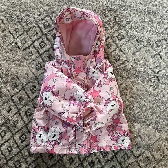 18-24 Month The Children’s Place Unicorn 2 Piece Winter Coat and Overalls - Picture 2 of 11
